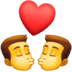 👨‍❤️‍💋‍👨 kiss: man, man display on Facebook